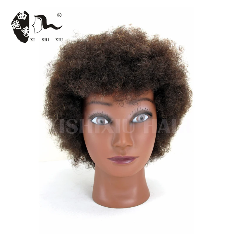 

XISHIXIU Afro 100% human hair mannequin training head for salon