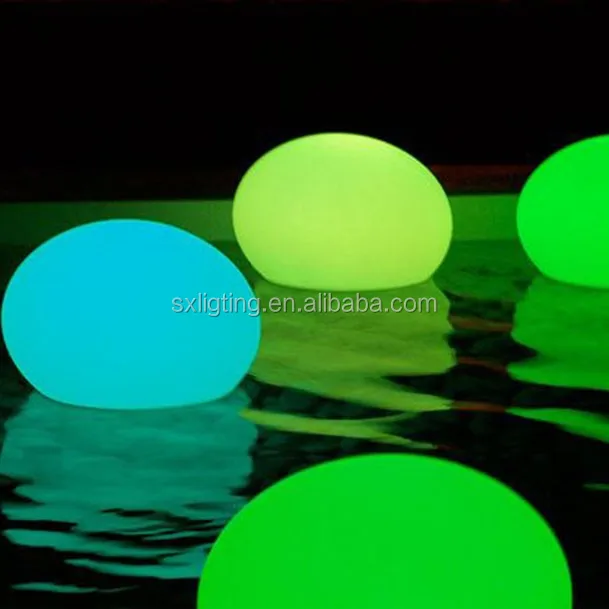 
Best price christmas LED plastic ball ornament LED ball light outdoor glow swimming pool oval ball 