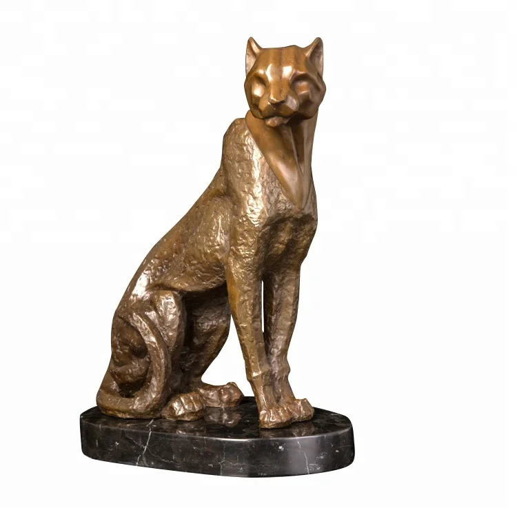 

DW-203 Modern Abstract Cheetah Bronze Statue Leopard Figurine Wild Animal Sculpture Office Home Decoration European Art