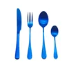 Amazon wholesale stock 4pcs rose gold plated cutlery purple navy blue black flatware sets stainless steel tableware dining set