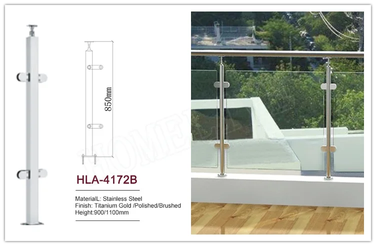 China Great Manufacturer Stairs/Balcony/Platforms Stainless Steel Glass Railing