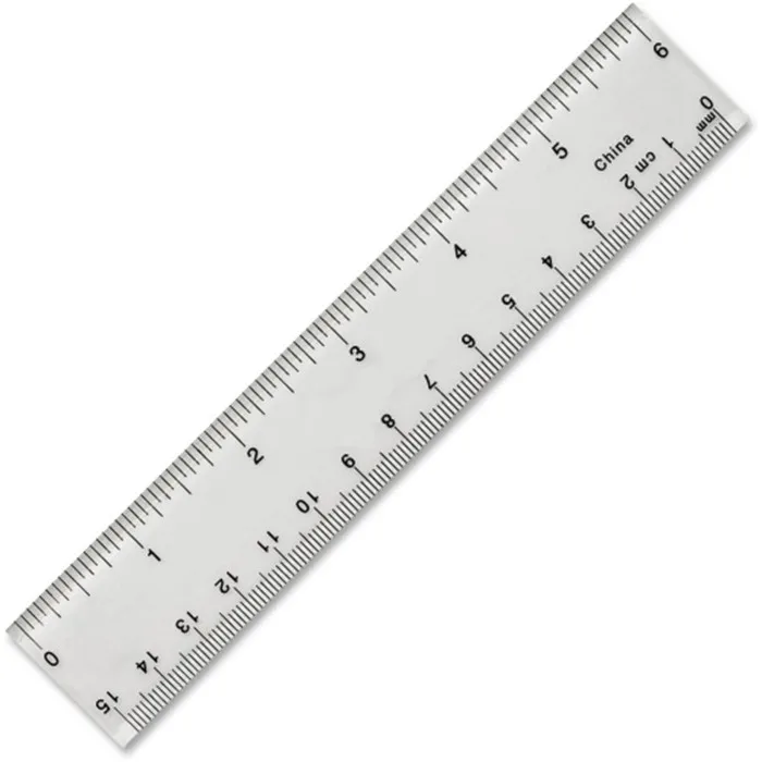 straight ruler dual english metric clear