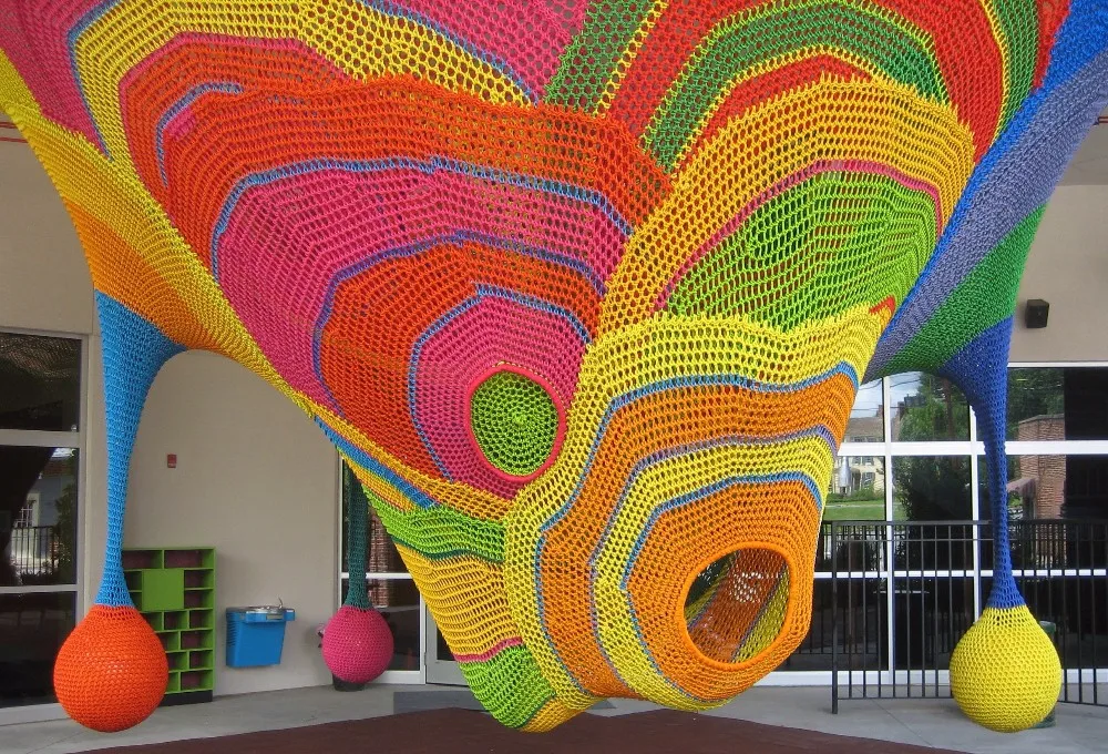 New Design Knitted Colorful  Climbing Net For Children Indoor Playground
