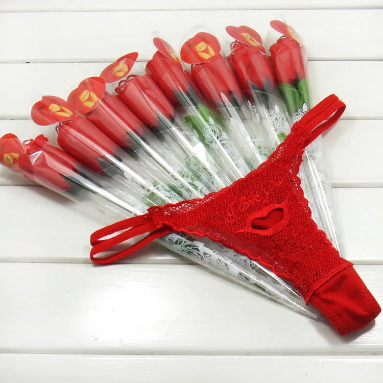 

Hot Sexy Red Rose Thong Women Lace Thongs Girls T-back G-string