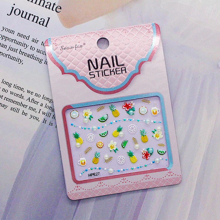 

Design 3D Silver pearl nail art sticker and art nail