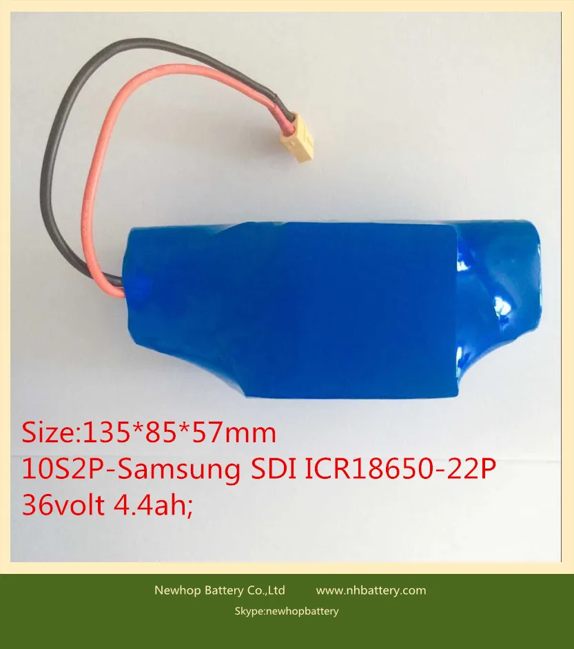 36V 4.4Ah 10S2P Batterie Lithium-ion Rechargeable Boîtier En PVC