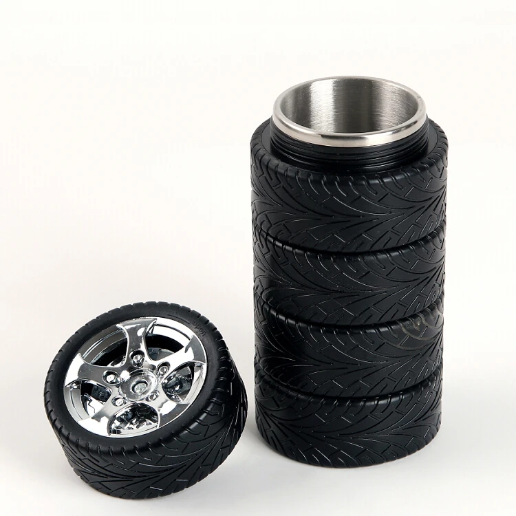 

Personalized Tyre Shaped Travel Cup Mug for Car Promotional Gifts