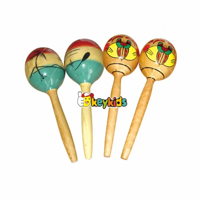 Wholesale Pretty And Colorful Wooden Baby Maraca,Wooden Baby Maraca