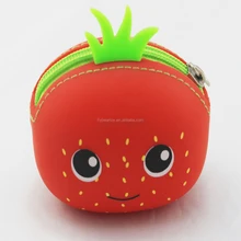 Симпатичная Клубника Фрукты серии резиновый TPR мультфильм силиконовый кошелек для детей