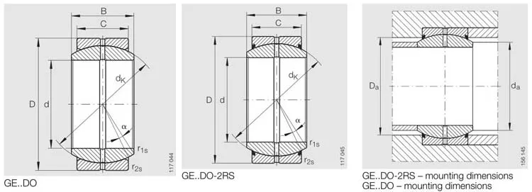 GE80ES-2RS Spherical Plain Bearings Manufacturer GE80DO GE80DO-2RS