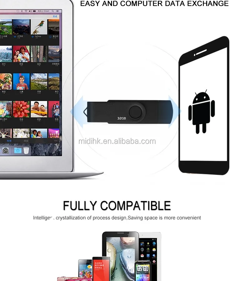 8g 16g 32g 64g double slider dual multifunctional wireless phone usb flash drive computer pendrives flash otg pen drives - ANKUX.COM