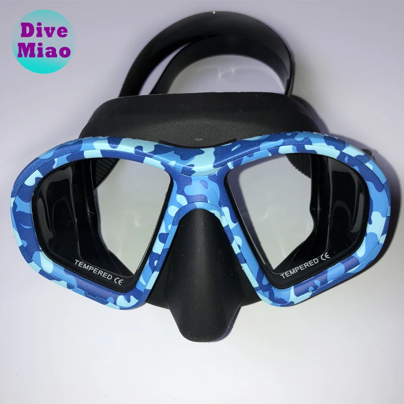 

2019 Newest Blue camo dive Mask spearfishing Mask, Camo green;camo blue;camo pink