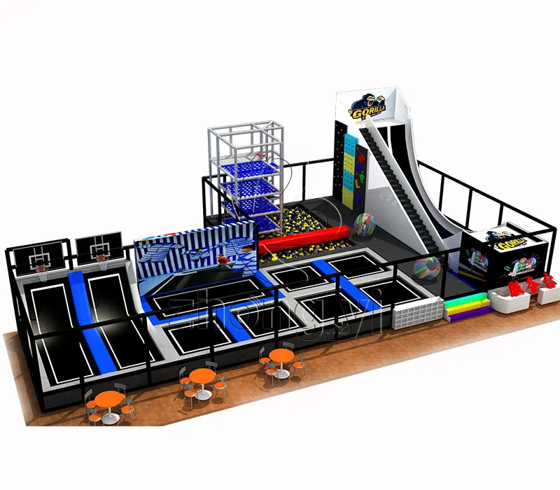 Ninja course free jumping area indoor trampoline park