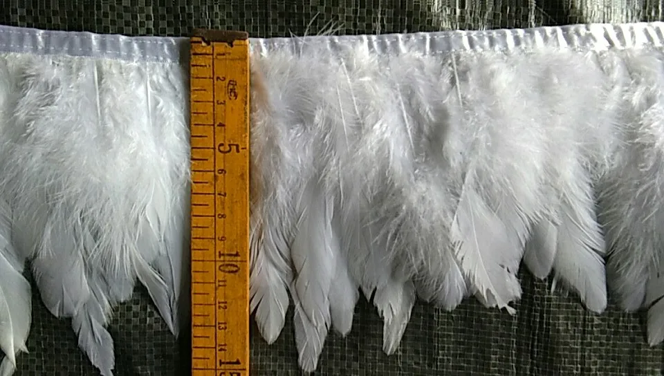 White Rooster Cock Feather Fringe Trimming - Buy Cock Feather Fringe ...