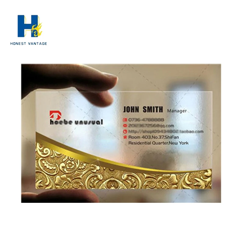 
wholesale custom card pvc clear printed name business plastic transparent card 