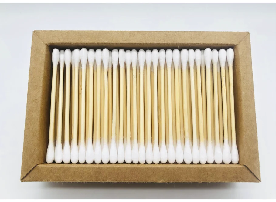 
200pcs Disposable q Tip Bamboo Cotton Swabs Double Ended eco friendly Cotton Buds 