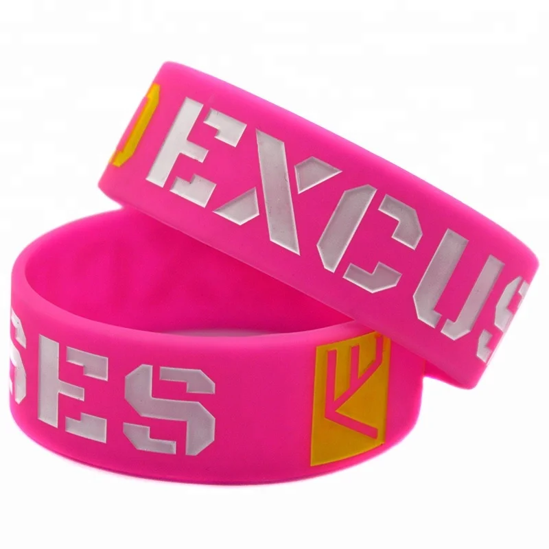 

25pcs No Excuse Motivation Silicone Bracelet Fitness Wristband