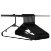 Save Space Non Slip Plastic Clothes Hanger with accessory Hook ,Perfect Smooth Shaped Design .No shape Corns or Edges.Black