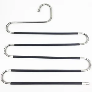 Image of Space Saving S Shaped Hangers with Extra Grip for all Clothes Pants Jeans Scarf Non Slip Organizer for your Closet at Home