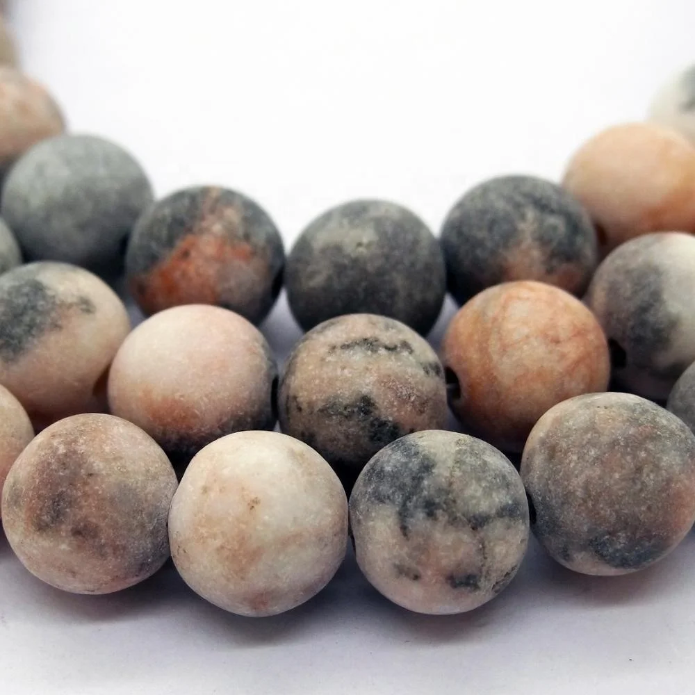 

Gorgeous Matte Frosted 8mm Pink Zebra Jasper Loose Gemstone Round Beads For Jewelry Making Necklace Bracelet 15.5 inches