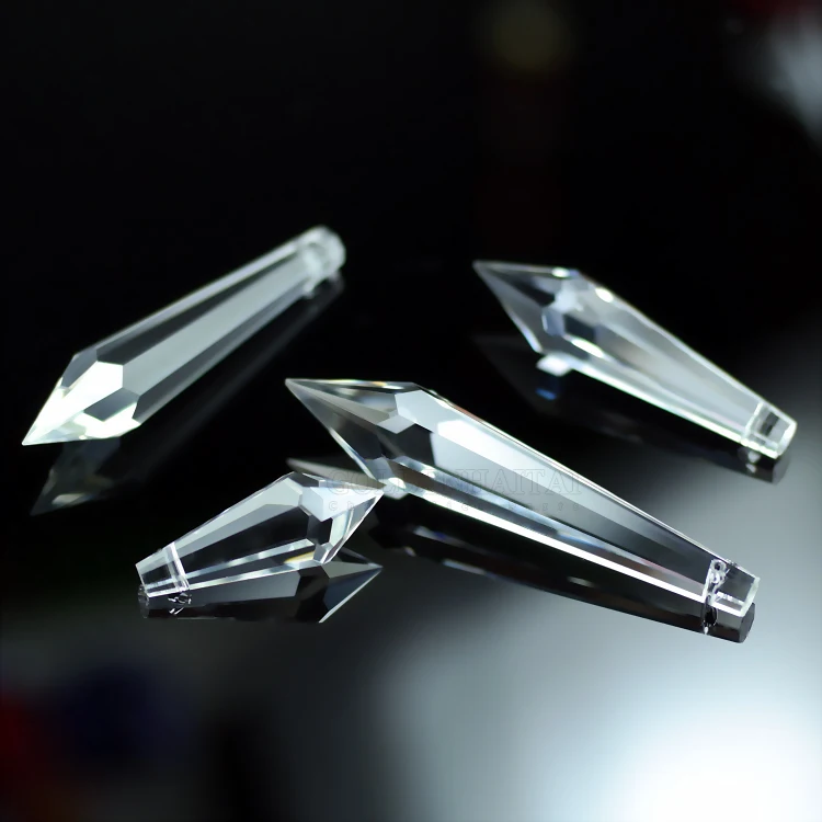 
Chandelier Icicle Crystal Beads Drop 38 . 50. 63. 76mm Curtain parts crown Hair accessories Prism 7808 