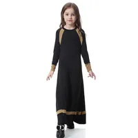 

Hot Sale kids Kimono abaya soft jersey muslim kids dress new model abaya