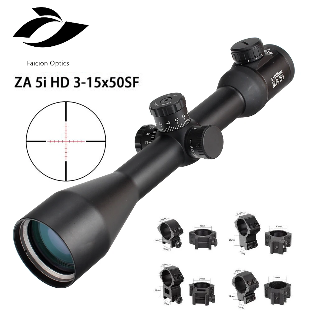 

Hunting Tactical 3-15x50 Scope Illuminated Glass Etched Reticle Side Parallax Turrets Lock Reset Optics Scope Hunting Riflescope