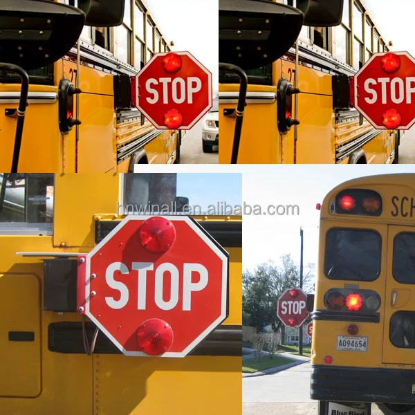 traffic school bus led stop flashing sign
