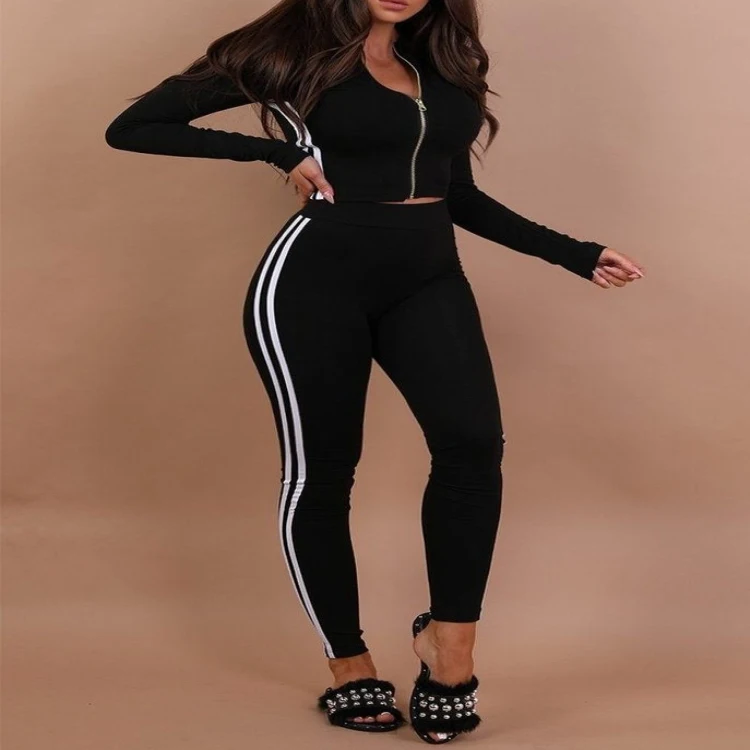 Womens Custom Activewear Training Striped Jumpsuit Gym Track Suits ...