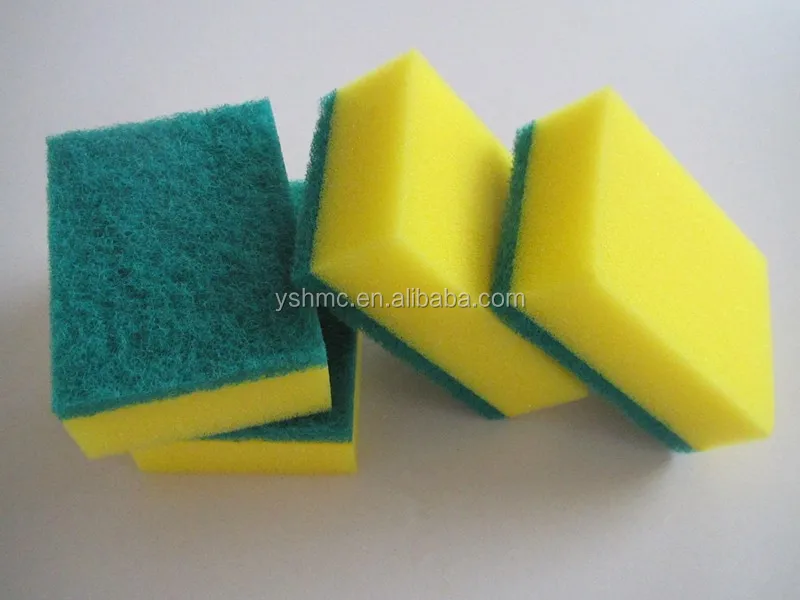 Nonabrasive Cleaning Scouring Pad With Sponge High Quality Green