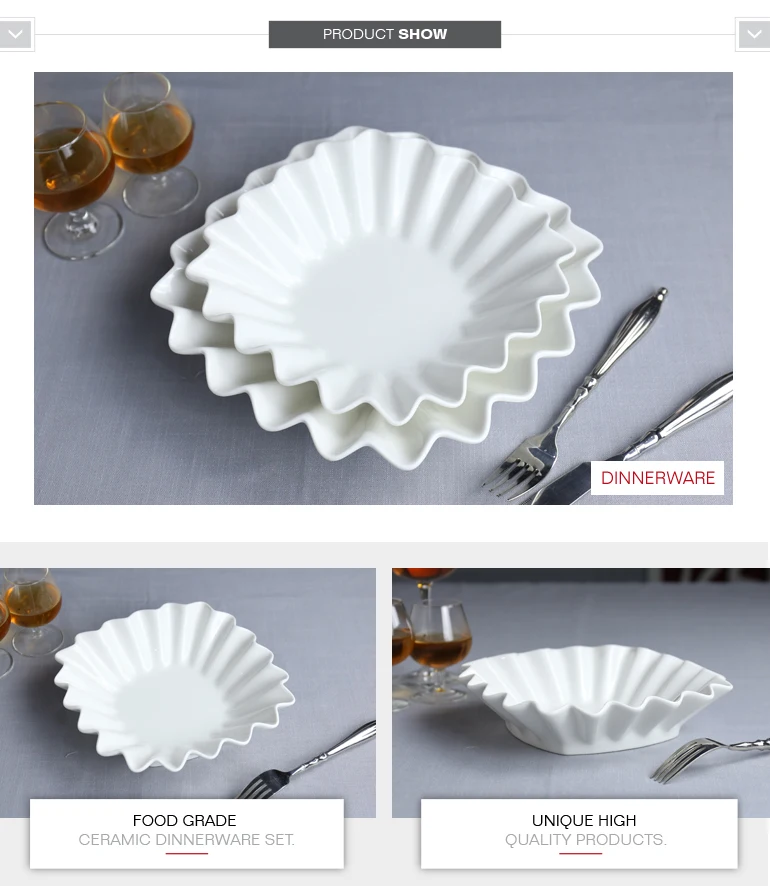 Wholesale Ceramic Decorative Dinner Show Plates With Wave Edge Buy