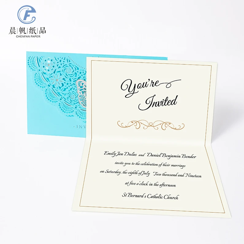 
Custom Made Print Modern Butterfly Design Luxury Pocket Fold Wedding Invitation Cards 