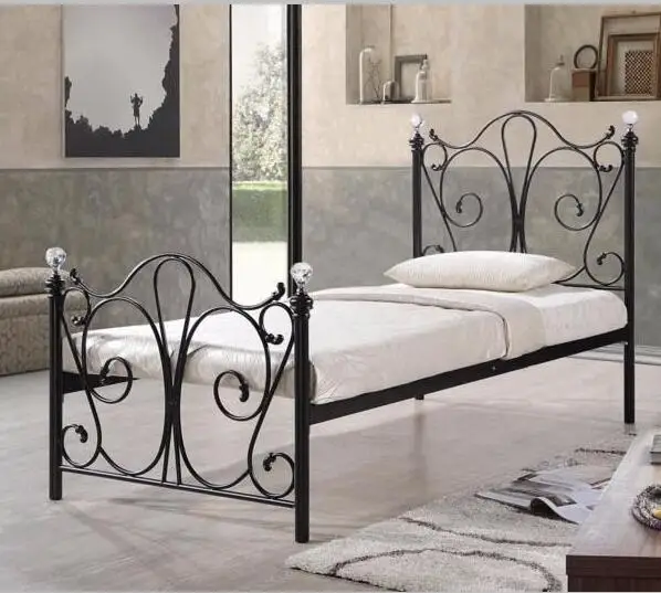 Cream Ivory Metal Bed Frame French Antique Vintage Style Single Cream Ivory Metal Bed Frame French
