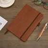 brown cover wood grain leather school supplies stationery notebook note