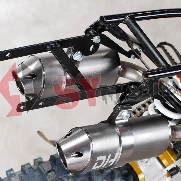 Big Bore Twin Exhaust System Double Muffler For Crf Pit Bike Buy Pit Bike Exhaust System,Bike