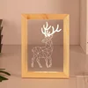 Etch lighting customize laser cut acrylic light wood photo frame night lamp 3d led optical illusion lamp