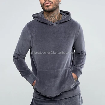 mens grey velour tracksuit