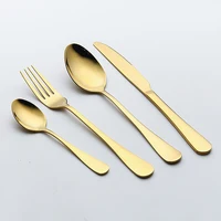 

wedding gold cutlery set customized with logo spoons forks knives stainless steel rose gold,blue,rainbow,black, flatware set