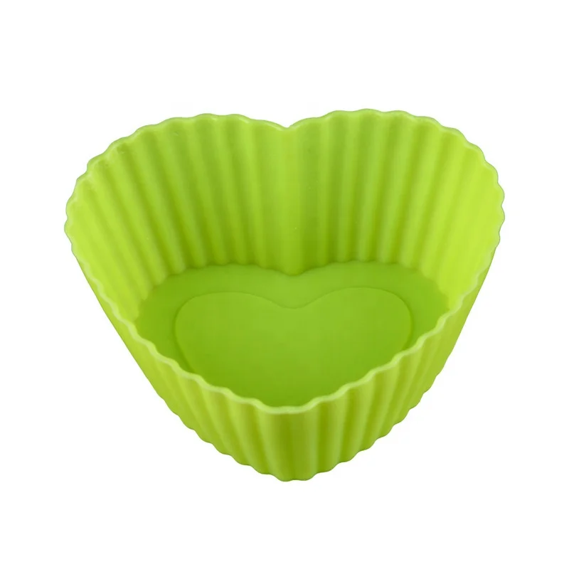 

Hign Quality Food Grade Lovely Mini Heart Shape Convenient Silicone Muffin Cups, As picture or as your request