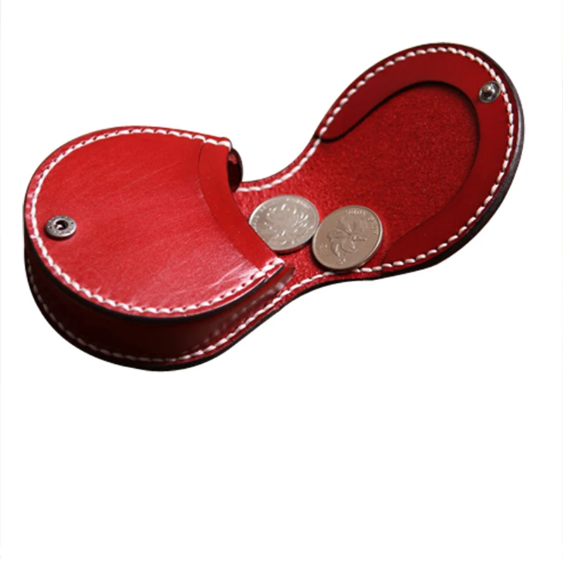 
2016 custom vegetable tanned leather artwork coin purse 