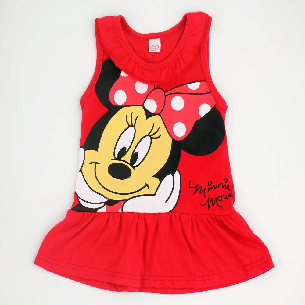 2015 Spring Summer Minnie Children Cute Princess Dresses Baby Girl Dress Fashion Cartoon Clothing 2 Colors