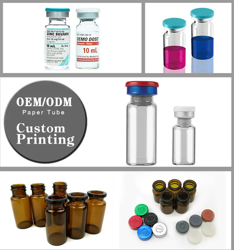 Reversible caps autosampler vial mini tubular amber pharmaceutical glass vials