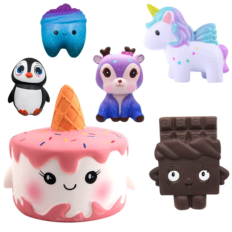 

New Unicorn Wholesale Squishies Slow Rising Jumbo Kid Toys Animal Squishy Slow Rising Phone Straps Sweet Scented Bread Cake Toy