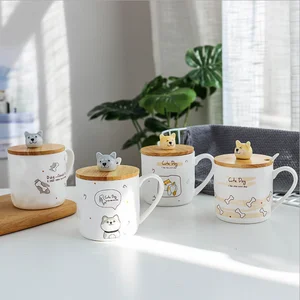 Image of Cute Dog Cartoon Ceramic Creative 3D Embossed Cute Mugs