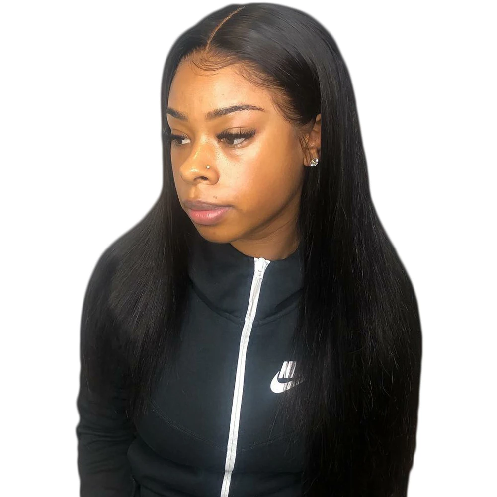 

Paypal accept 12 inch to 24 inch virgin brazilian remy human hair full lace wigs transparent full lace wig no strap no combs, Natural color