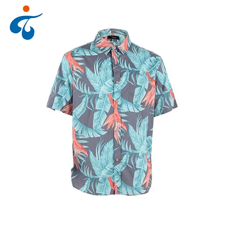 

Hot sale different kinds of floral soft cotton fishing hawaii shirts man