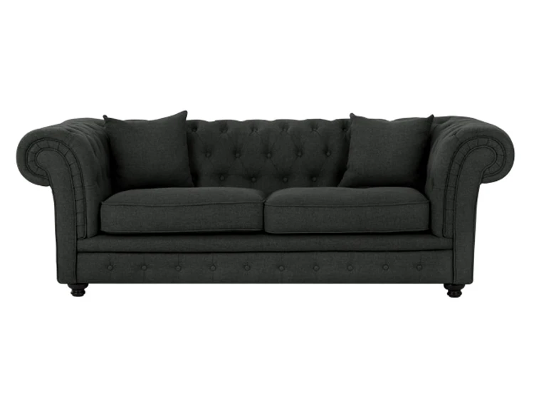 Dg Modern Living Room Tufted Velvet Fabric Chesterfield Sofa With Pull ...