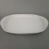 large capacity cheap white ceramic pizza cake baking pan bakeware with two handle