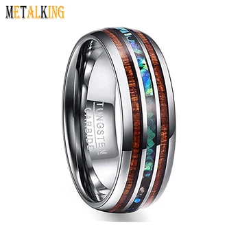 tungsten carbide wood inlay rings