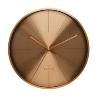 

DEHENG 16 inch Dark Cooper Modern Decorative Large Metal Wall Clock